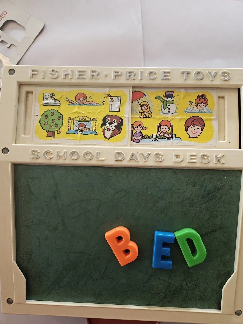 Vintage Kids Letter & Activity Board - Red and Cream